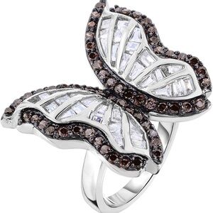 Brown Fudge Diamonds Butterfly Ring